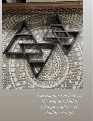 XL double triangle altar shelf with moon phases