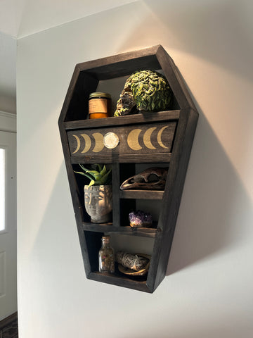 Coffin Shelf with moon phase drawer