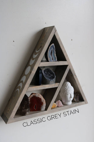 Triangle Altar Shelf With Moon Phases