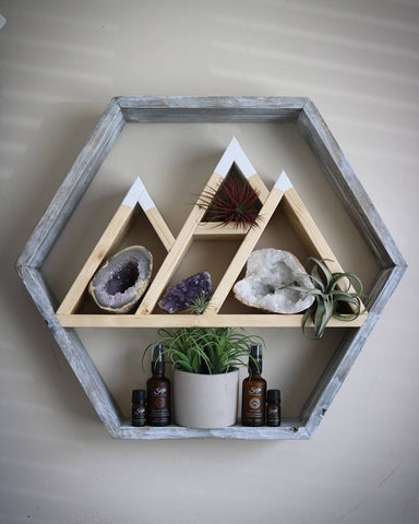 Two-tones Honeycomb Hexagon Mountain Altar Shelf