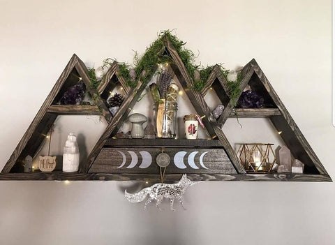 Mountain Altar Shelf with side design and drawer - 5pk style