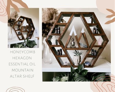 Honeycomb Hexagon Essential Oil Altar Mountain Shelf
