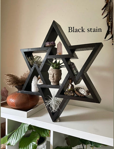 Sacred geometry triangle altar shelf